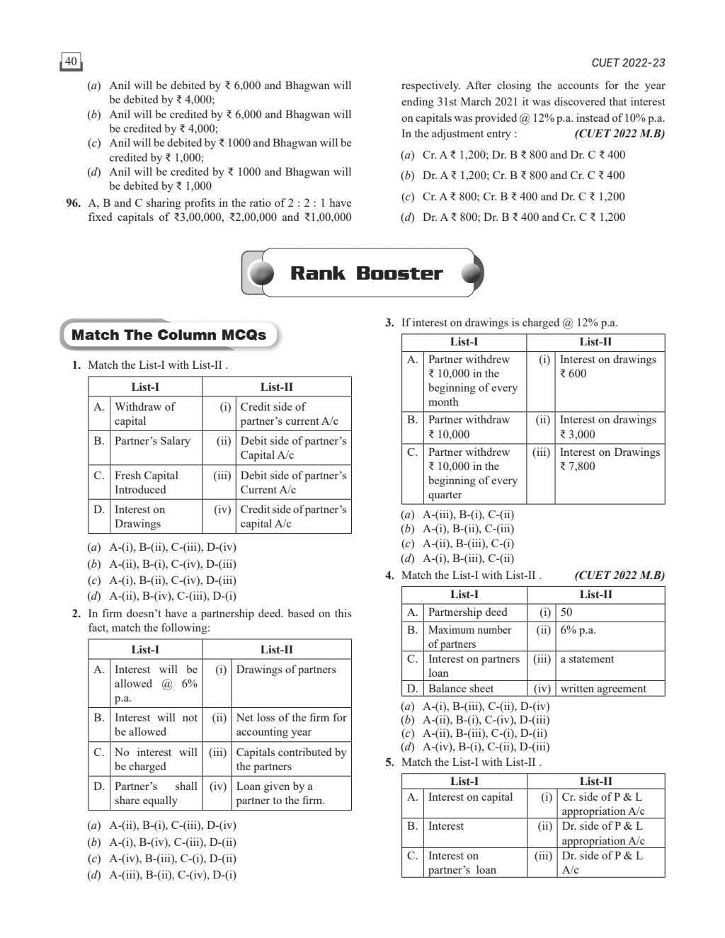 CUET (UG) Accountancy Chapterwise & Topicwise Question Bank (2023- 2024) with Complete NCERT Crux, CUET PYQs (2022-2023) Past Year Questions and Mock Test I For Central Universities Entrance Test 2024-2nd edition
