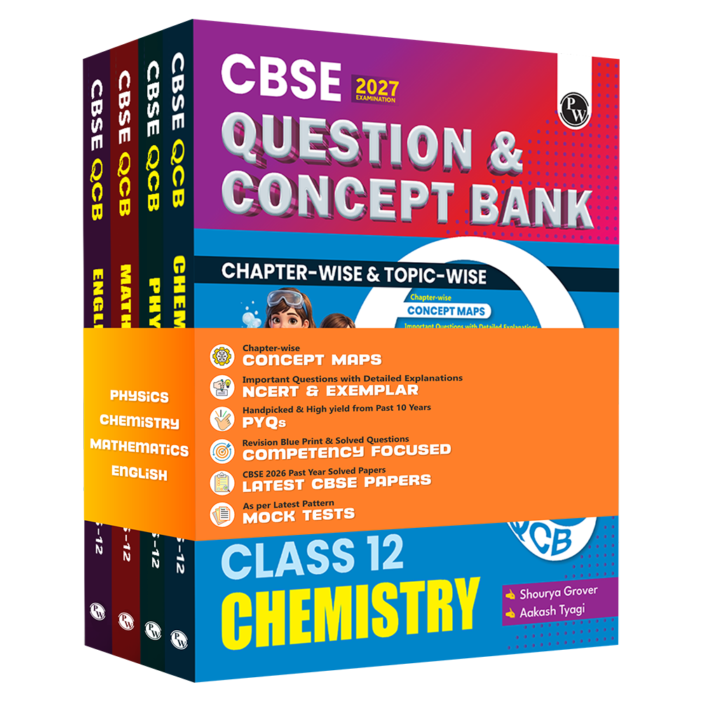 CBSE Question & Concept Bank (QCB) Class 12 Physics, Chemistry, Mathematics and English COMBO Set of 4 Books Chapterwise & Topicwise Solved Questions For 2027 Exams