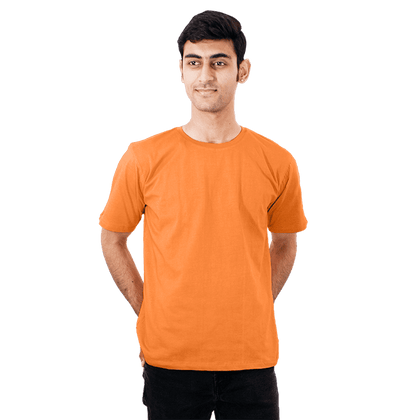 Everyday Essential 100% Cotton Unisex Solid Orange T-shirt (S)