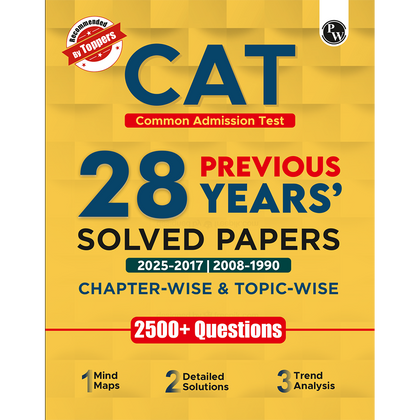 PW CAT PYQ 28 Years Chapterwise & Topicwise Previous Years Solved Papers PYQ Book For 2026 Exams | 2500+ Questions, Mind Maps, Detailed Solutions, Trend Analysis