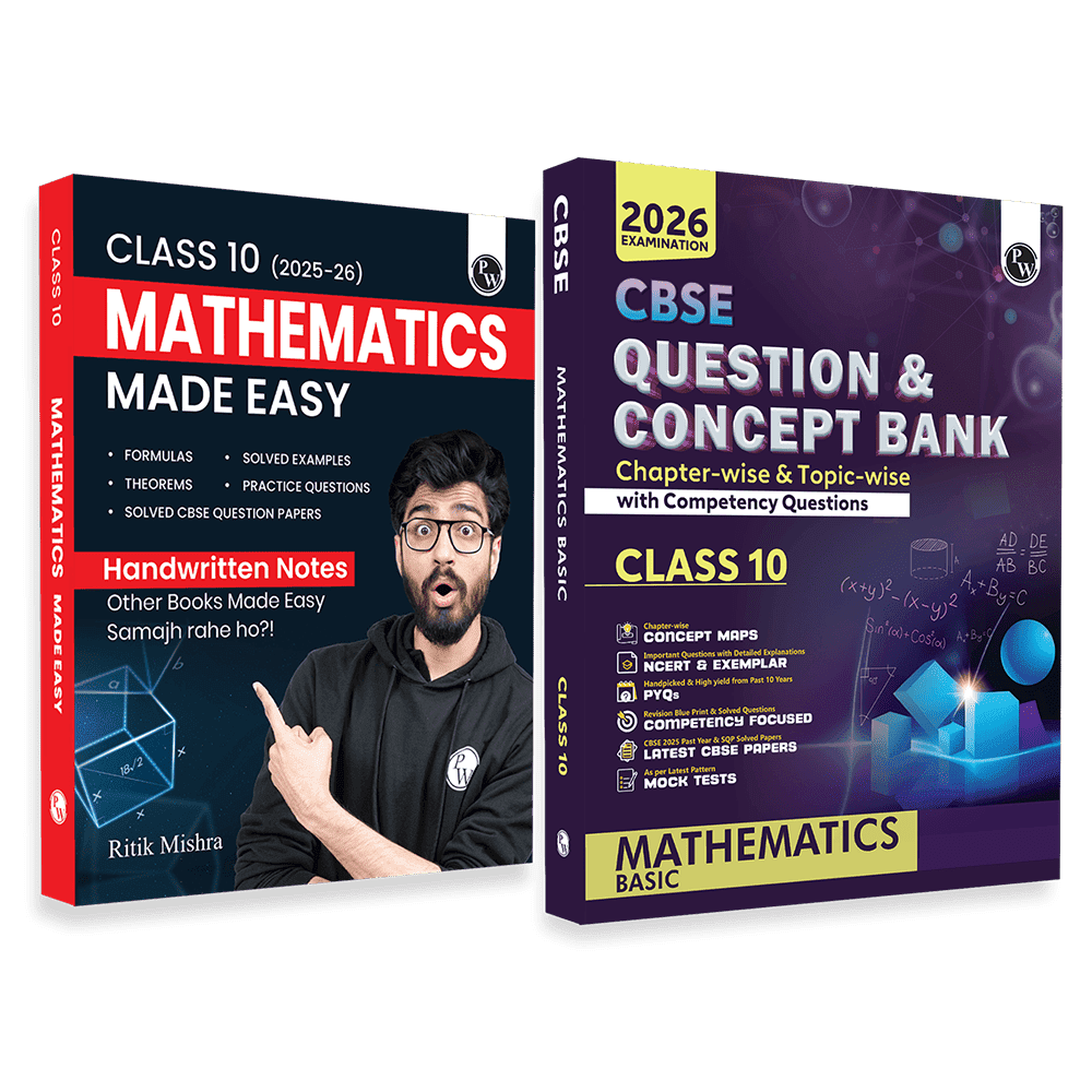 CBSE Class 10 Mathematics Made Easy Handwritten Notes with Question & Concept Bank (QCB) Maths (Basic) By Ritik Mishra Combo Set of 2 Books For 2025-2026 Board Exams