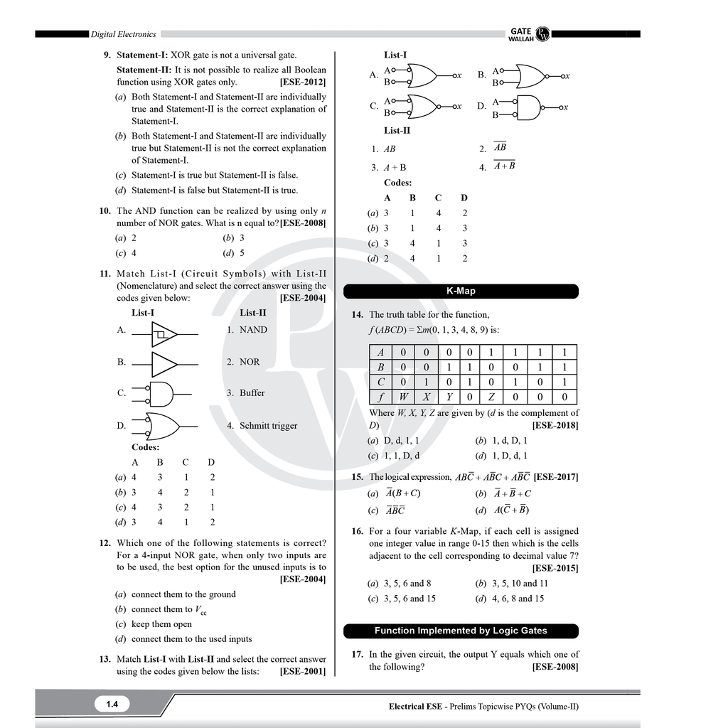 UPSC ESE Topicwise Previous Years Solved Questions Electrical Engineering Preliminary Examination Volume 1 & 2 and General Studies & Engineering Aptitude Combo Set of 3 Books