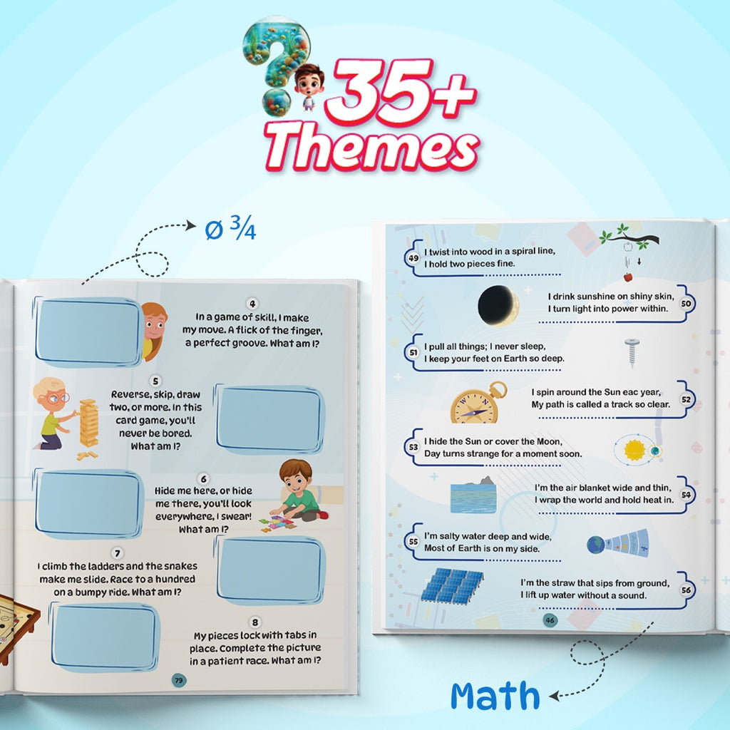 555 Riddles Book For Kids | Theme Based Riddles Book For 4+ Years Old | English Interactive Brain Teasing Riddle Activity Book & Fun Bain Boosters For Growing Kids