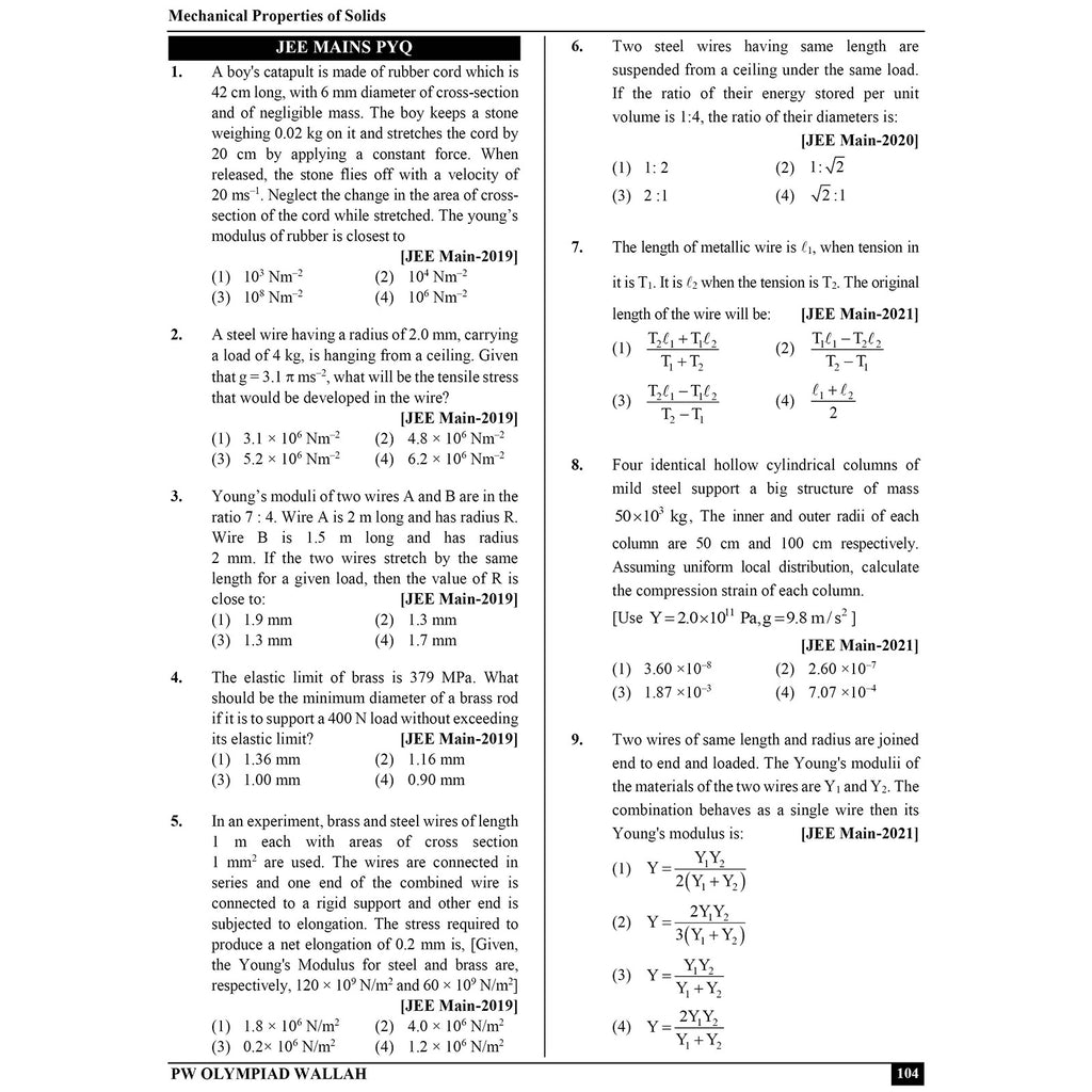 Olympiad Wallah NEET-Olympiad Excellence 11th Physics Part 2 For 2026 | For NSEP, NEET, INPhO & IPhO Exam | Expert Crafted Content | PYQ, Challenging Problems With Detailed Solutions