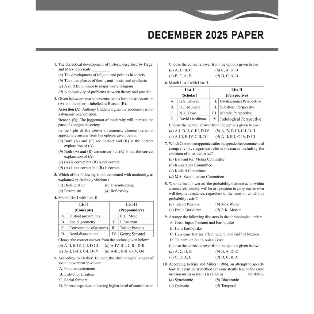 UGC-NET Sociology PYQ 12 Years (2014-2025)|Latest December Session Paper Covered|Chapterwise & Yearwise Previous Year Solved Papers For Phd Entrance, SET, GATE, CUET UG & PG