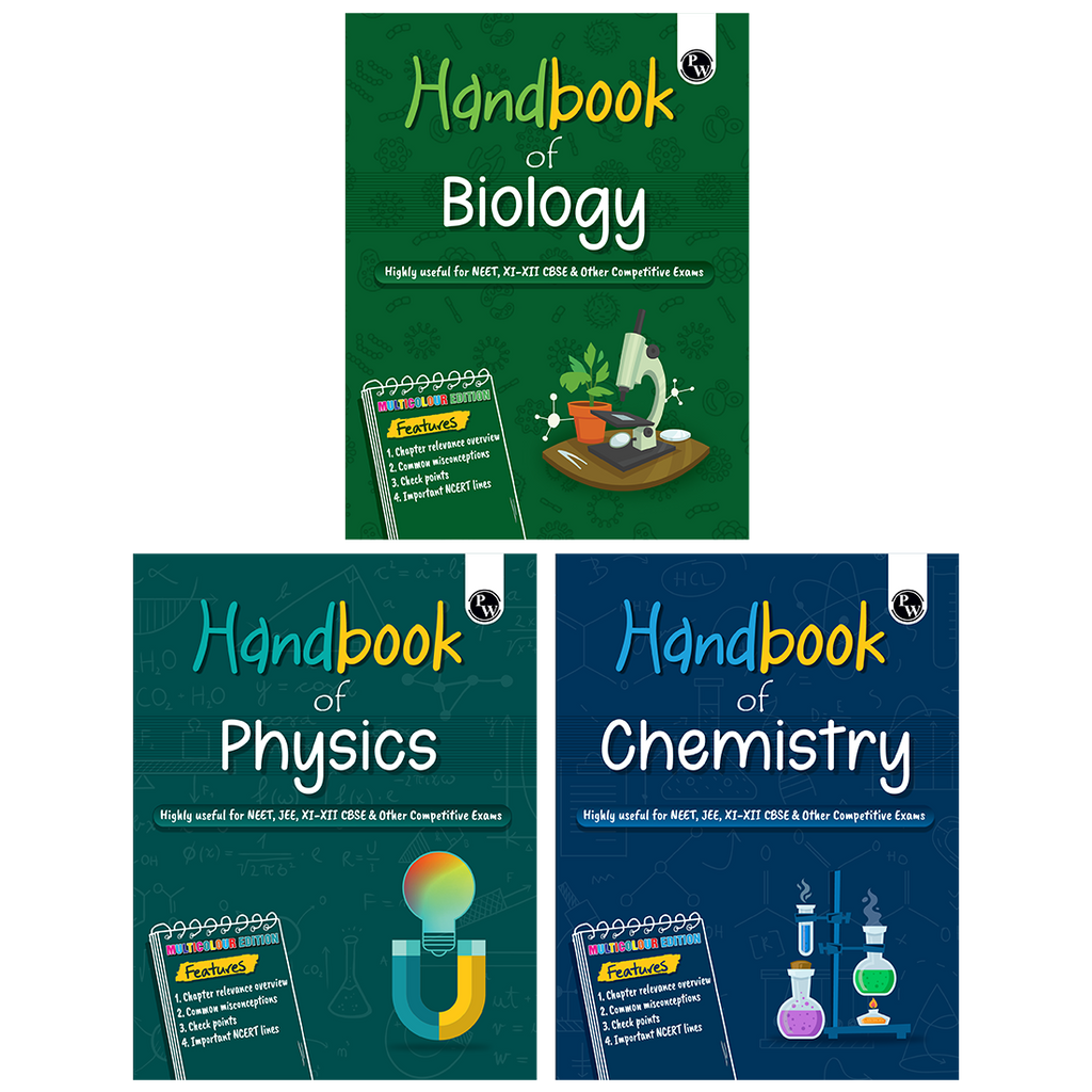 Handbook Physics, Chemistry, Biology Combo Set of 3 Books For 2026-27 Exams | Highly Useful For NEET, CBSE Class 11-12 & Other Competitive Exams | Quick Revision Book | Important NCERT Lines