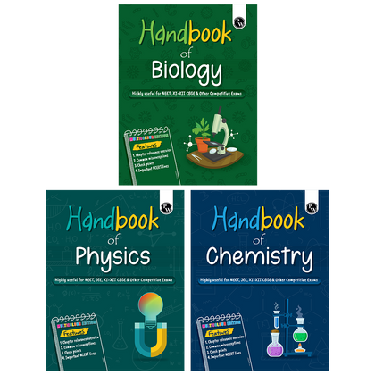 Handbook Physics, Chemistry, Biology Combo Set of 3 Books For 2026-27 Exams | Highly Useful For NEET, CBSE Class 11-12 & Other Competitive Exams | Quick Revision Book | Important NCERT Lines