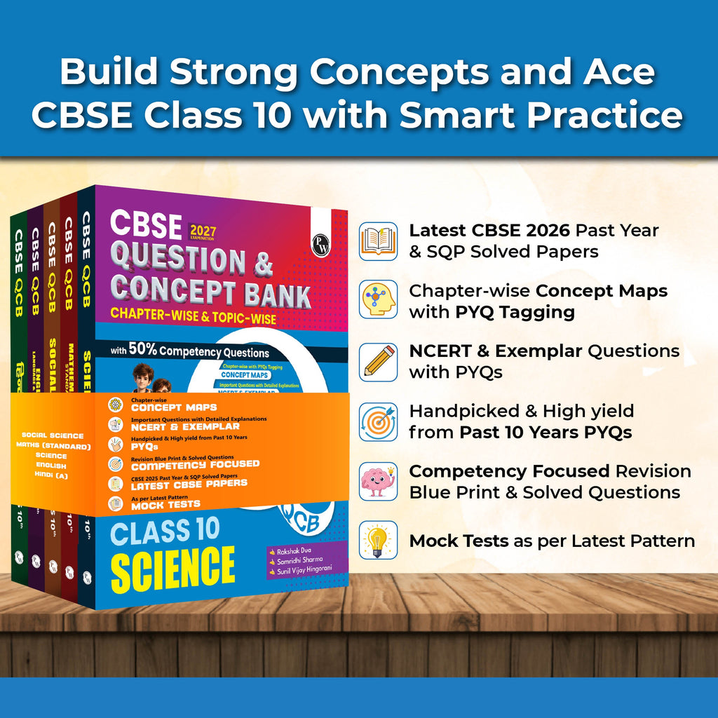 CBSE Question & Concept Bank (QCB) Class 10 Maths (Std), Science, Social Science, English, Hindi-A Combo Set of 5 Books Chapterwise & Topicwise Solved Questions For 2027 Exams
