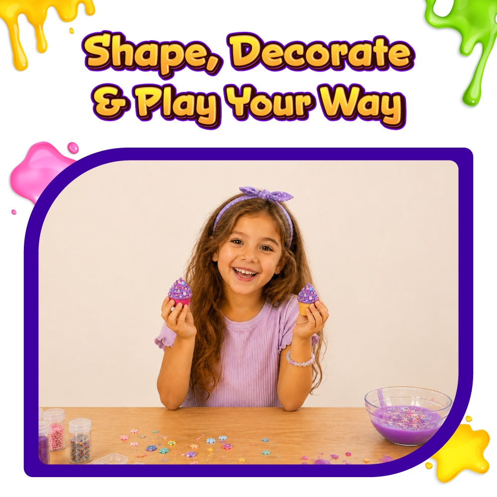 Scented Mini Butter Slime Kit for Kids with Charms, 3-10 Years, Pack of 8