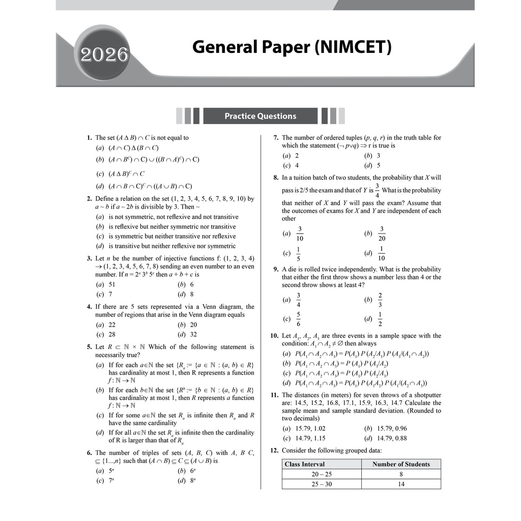 NIMCET Concept Theory & PYQs Book For 2027 Exam | All in One Guide with 2020-2026 Solved Previous year Papers | Useful For CUET PG, JMI, BHU & Other Central Universities MCA Exams