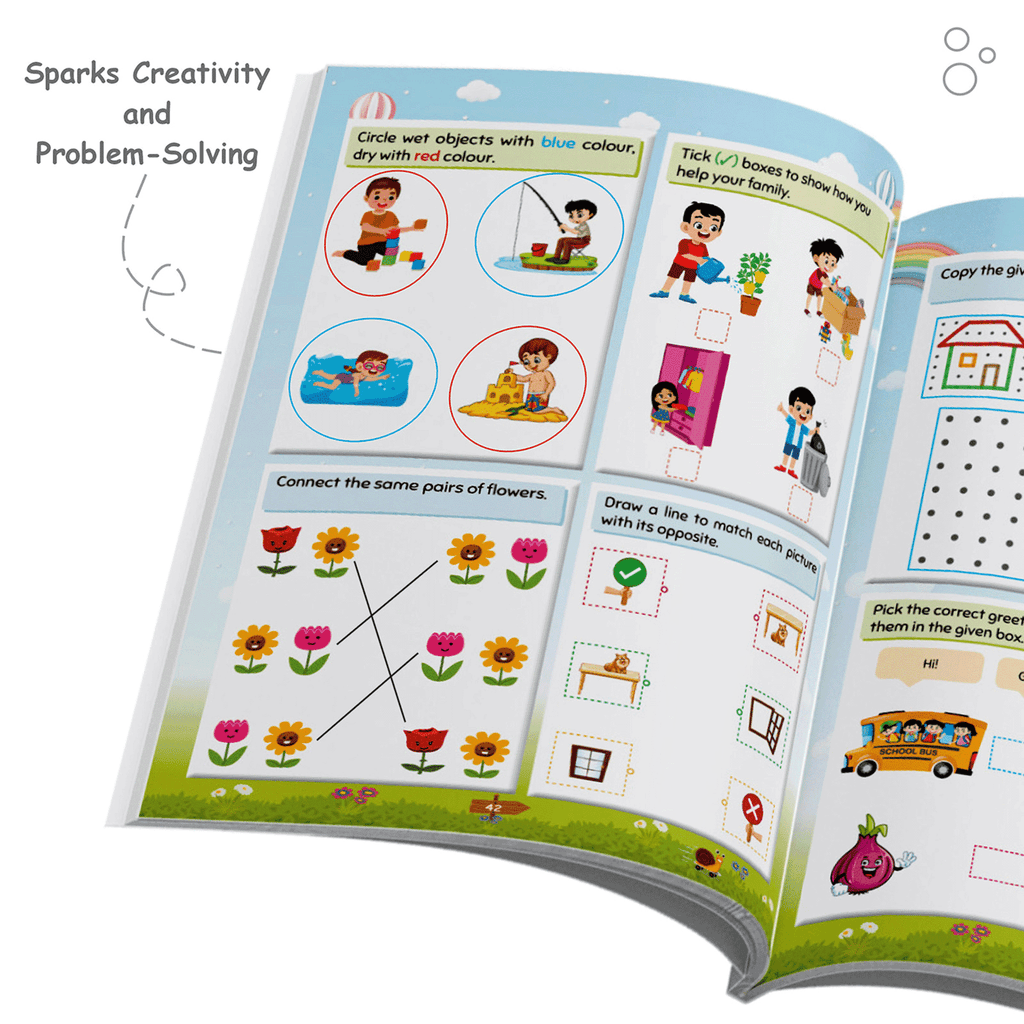 Activity Book with Copy Coloring Book Combo Set of 2 Books For Kids Aged 3+ Years Old | Puzzles, Mind Games, Maze & Challenges Filled Activity Book For Growing Kids & Screen-Free Fun