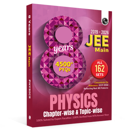 PW JEE Main 8 Years (2019 - 2026) PYQs Physics Chapterwise and Topicwise | All 162 Sets Previous Years Solved Papers For JEE Main 2027 Exams | Concentrate on Relevance