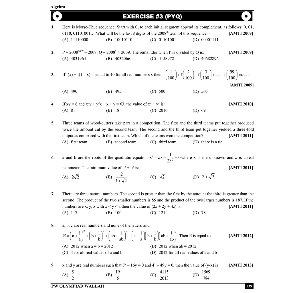 PW Olympiad Wallah Classes 8-10 The Maths Olympiad Launchpad by Rishi Joshi Sir and Vivek Bansal Sir | Ideal For SASMO, NMTC, Maths Kangaroo, AMC, IOQM Foundation Exams | With Latest PYQs
