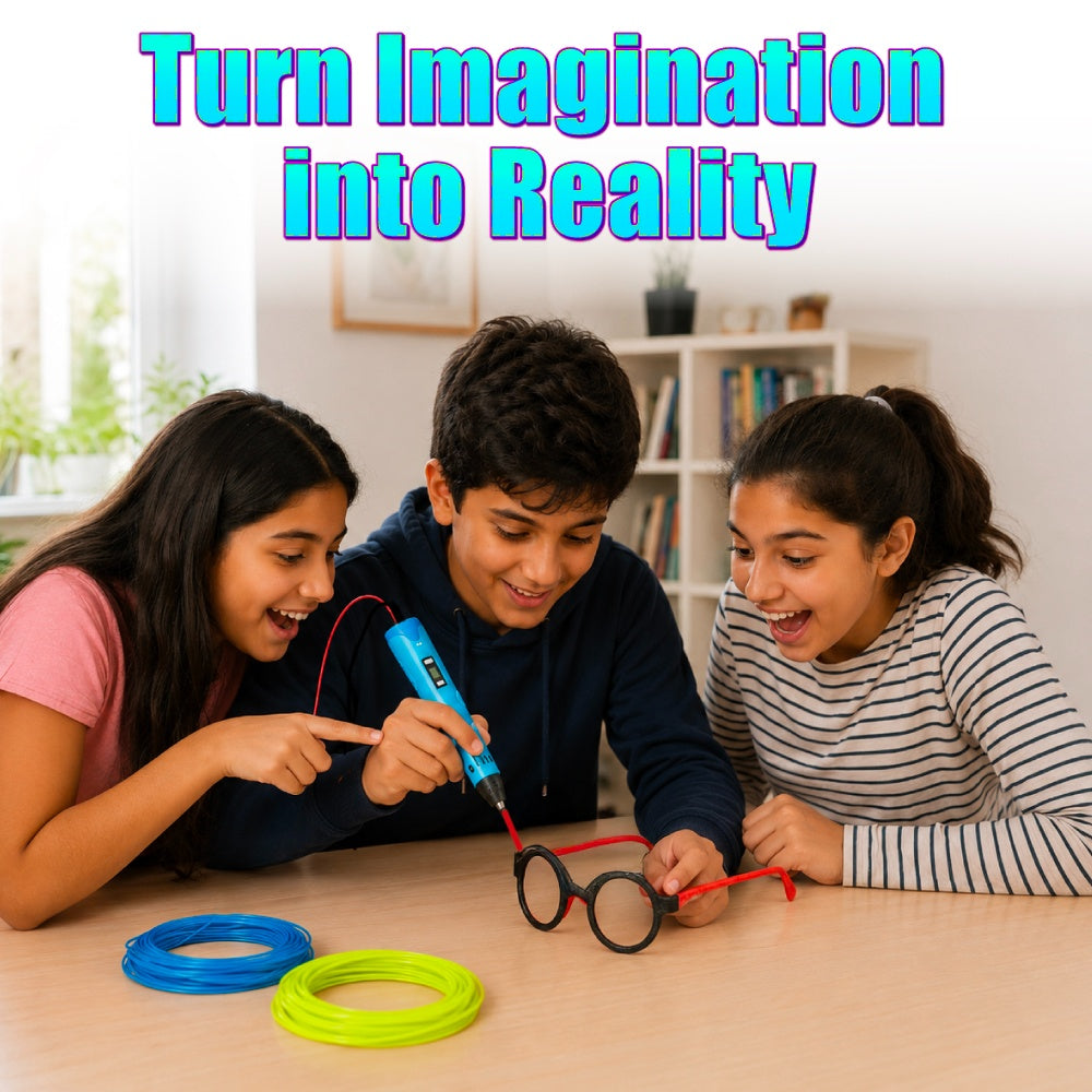 PW 3D Pen for Kids, DIY Kit with USB Cable, Pen Holder&3 PLA Filaments Refills