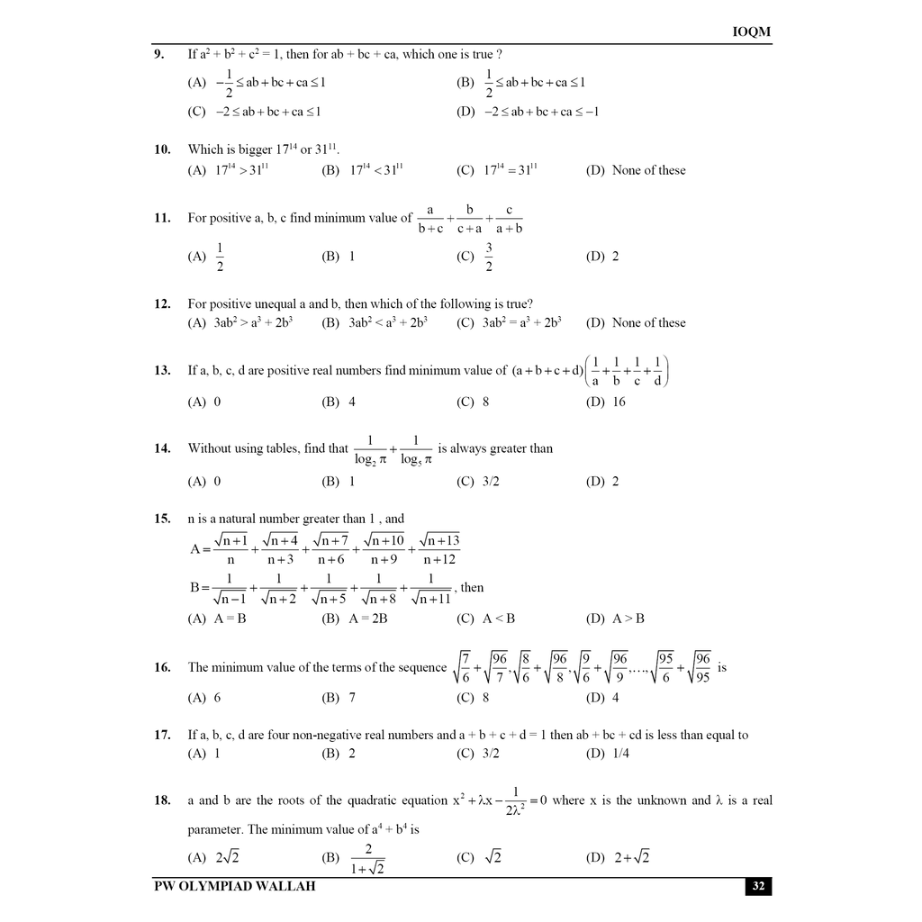 Olympiad Wallah IOQM Mastering Olympiads Mathematics Comprehensive Guide For 2025 Exams | Logical & Analytical Problem Sets | Olympiad Level Challenges Ideal For IOQM, RMO, INMO