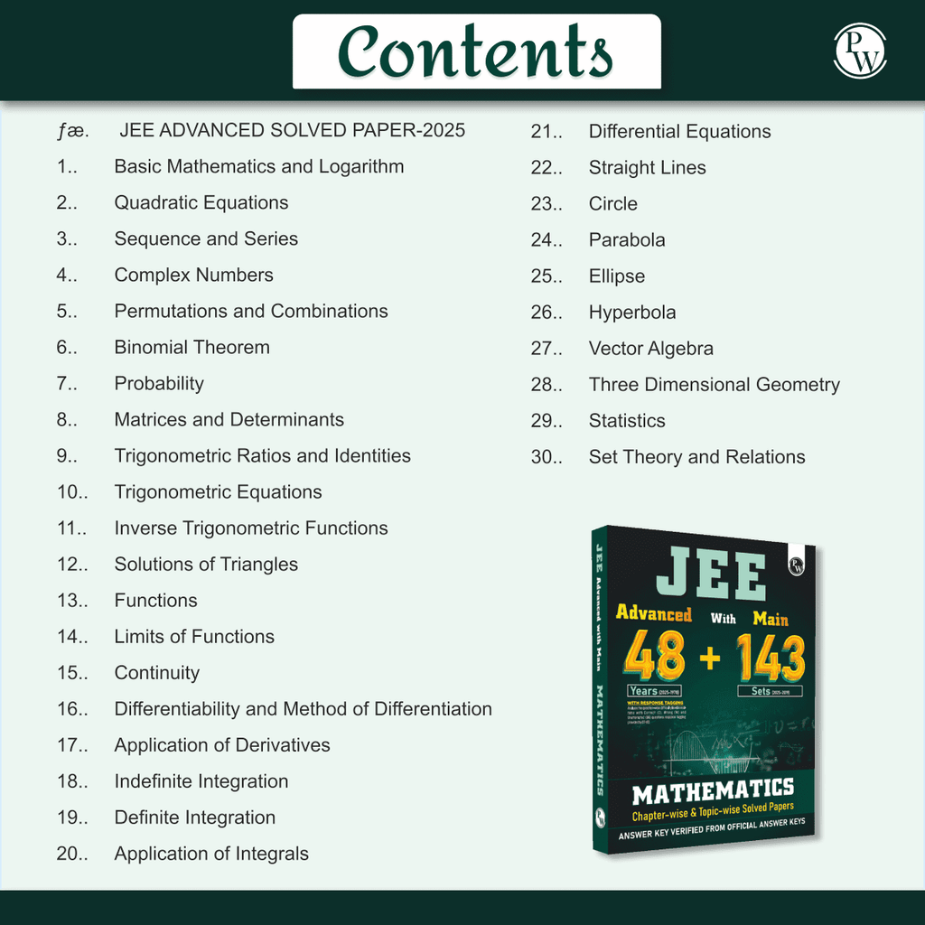 JEE Advanced 48 Years (2025-1978) with JEE Main 143 Sets PYQs (2025-2019) Mathematics | Chapterwise and Topicwise Solved Papers For JEE Main & Advanced 2026 Exams