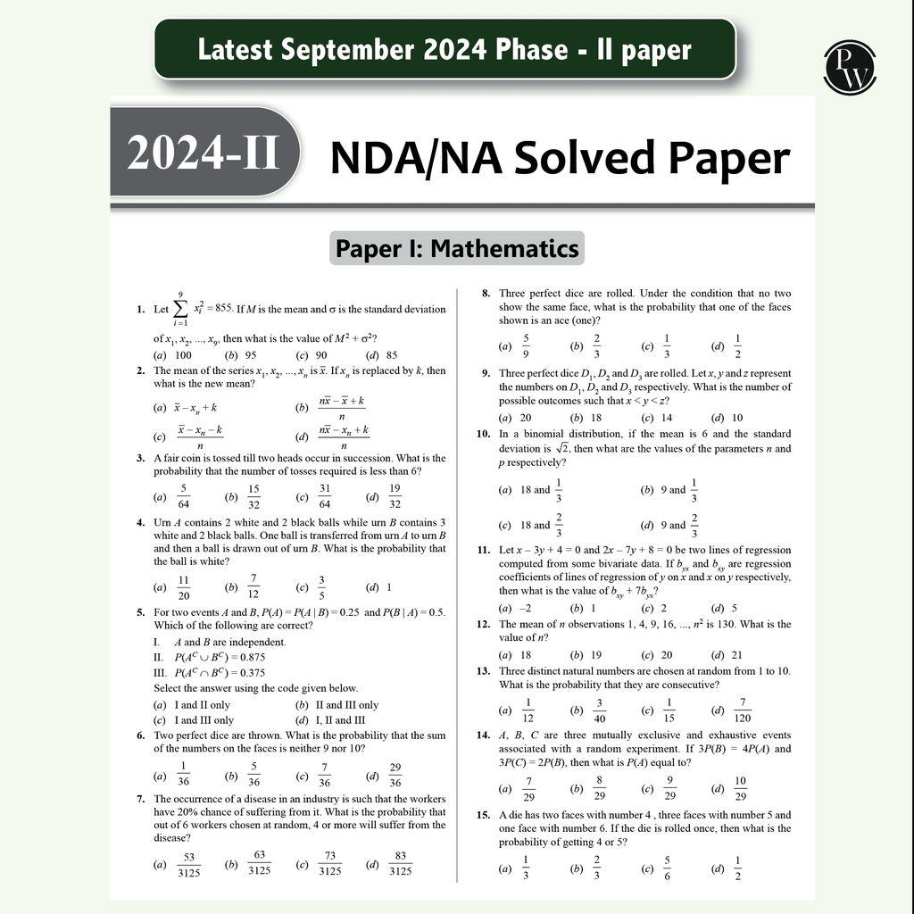 NDA NA 21 Previous Years Solved Papers (From 2014 to Sep 2024) Chapterwise and Topicwise PYQs l Maths and General Ability for 2024-2025 Exams | English Edition
