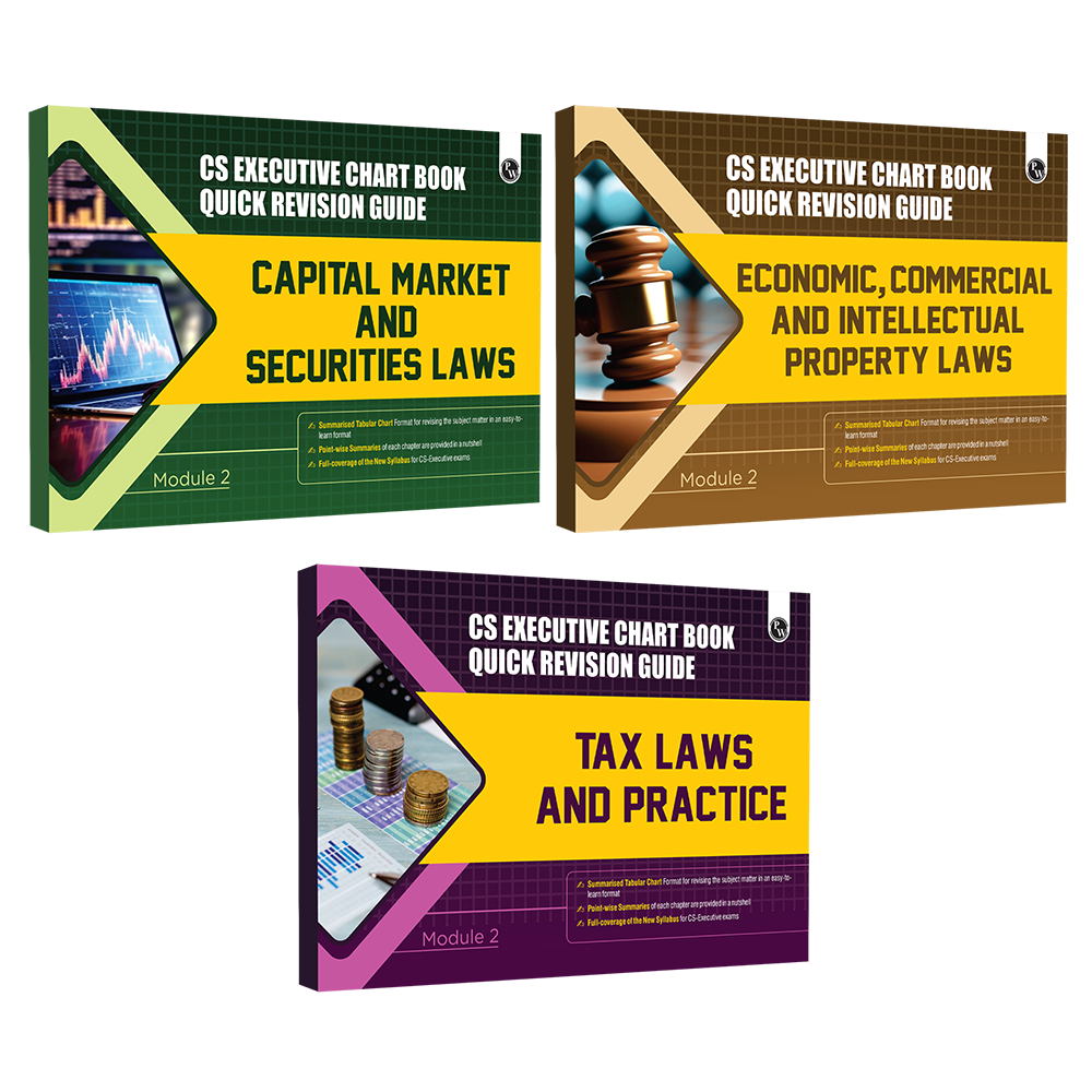 CS Executive Chart Books Quick Revision Guide Module 2 Combo Set of 3 Books | Summarised Tabular Chart | Point-wise Summaries | Full Coverage of the New Syllabus