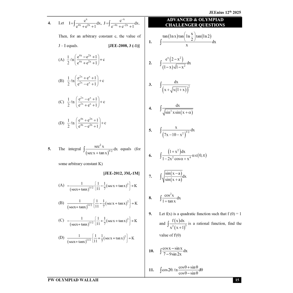 Olympiad Wallah JEEnius Edge 12 Mathematics (Part 2) For JEE, ISI-CMI & Olympiad Maths | Expert Crafted Content | Logical & Analytical Problem Sets
