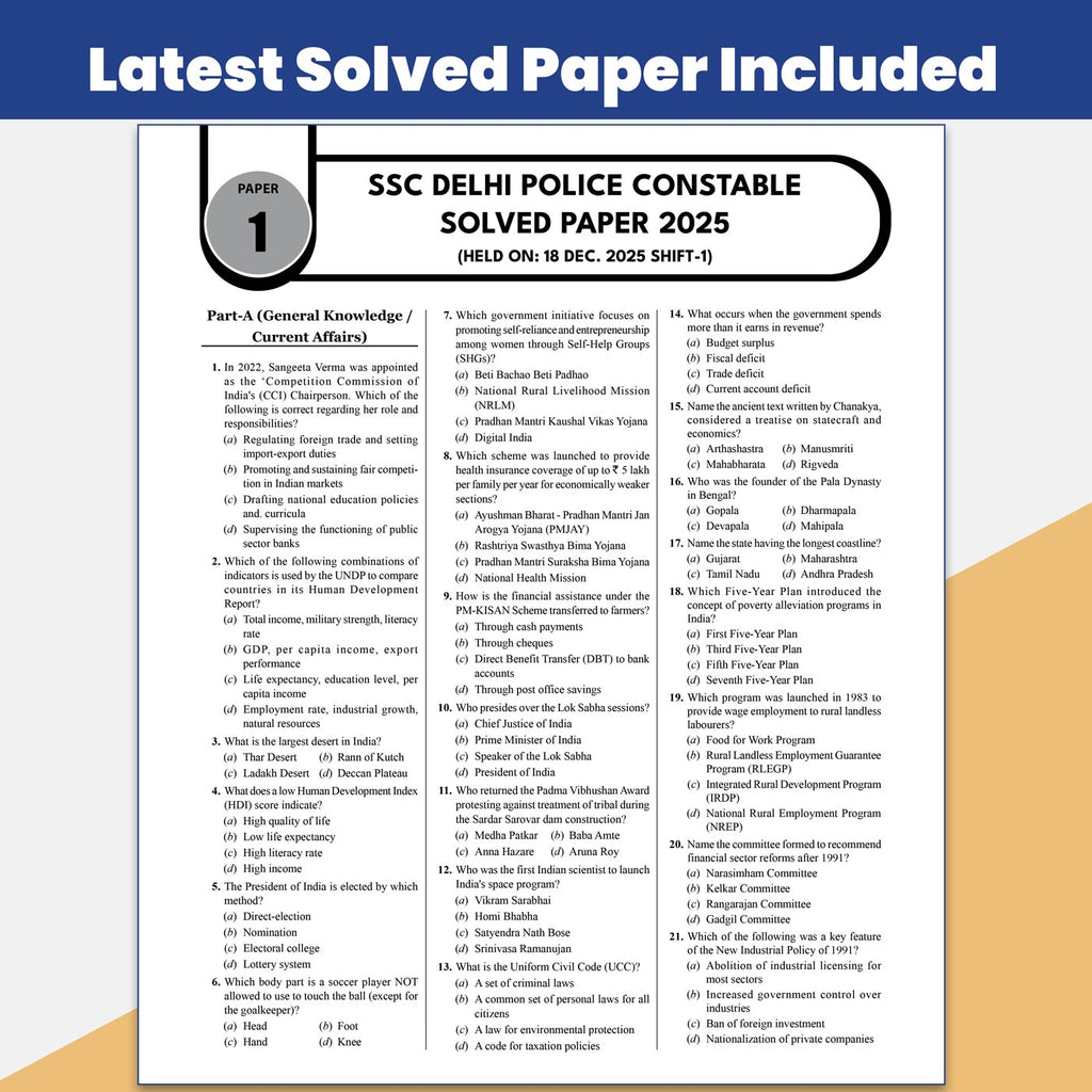 SSC Delhi Police Constable Book 2026 | 33 Yearwise Previous Year Solved Papers PYQs | 3300 PYQ Questions with Solutions & 15 Practice Sets English Edition