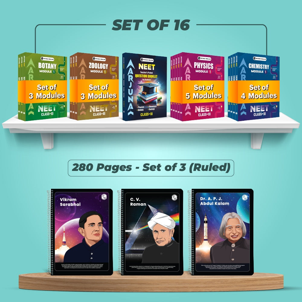 Practice-Notebook-Set-3-APJ-CV-Sarabhai | Arjuna for NEET Class 11th Physics, Chemistry, Botany & Zoology 2026 Exams