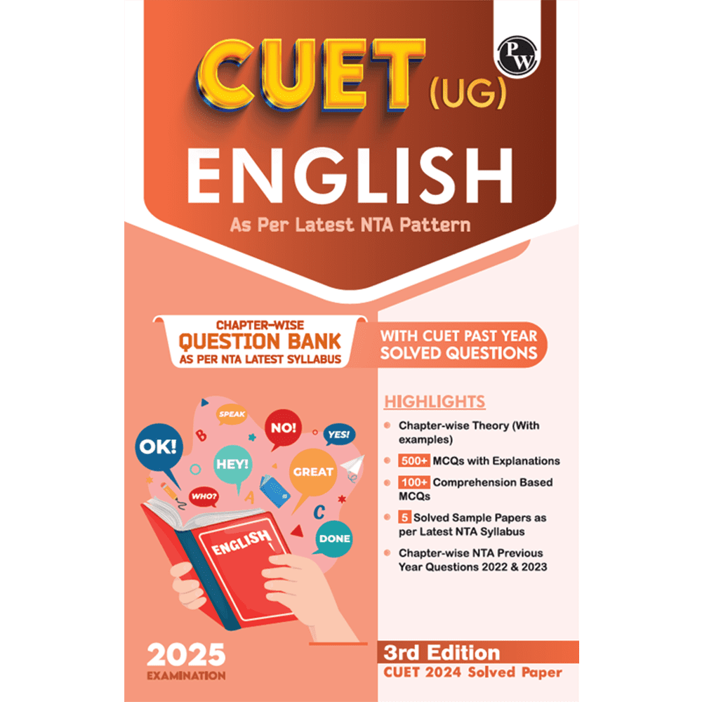 CUET (UG) English 2025 Chapterwise & Topicwise Question Bank with Past Year Questions and Mock Test
