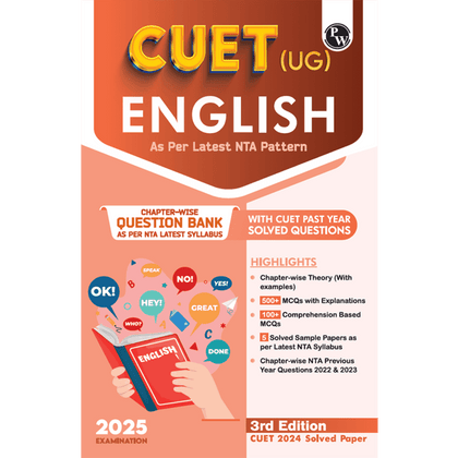 CUET (UG) English 2025 Chapterwise & Topicwise Question Bank with Past Year Questions and Mock Test