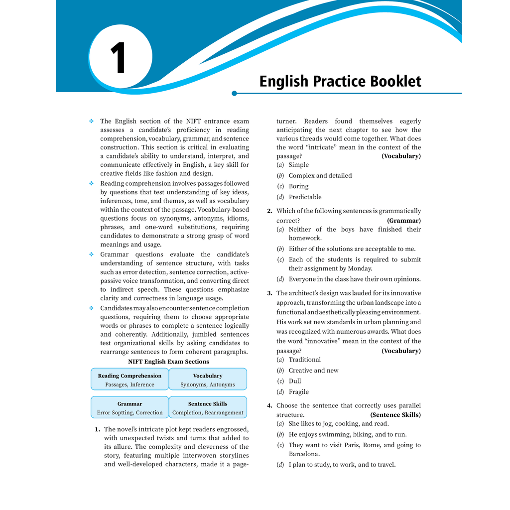 Complete English Module Set of 2 For Design & Architecture Exams 2026 Latest Edition | NIFT, NID, UCEED, NATA, JEE Mains Paper 2, JEE AAT