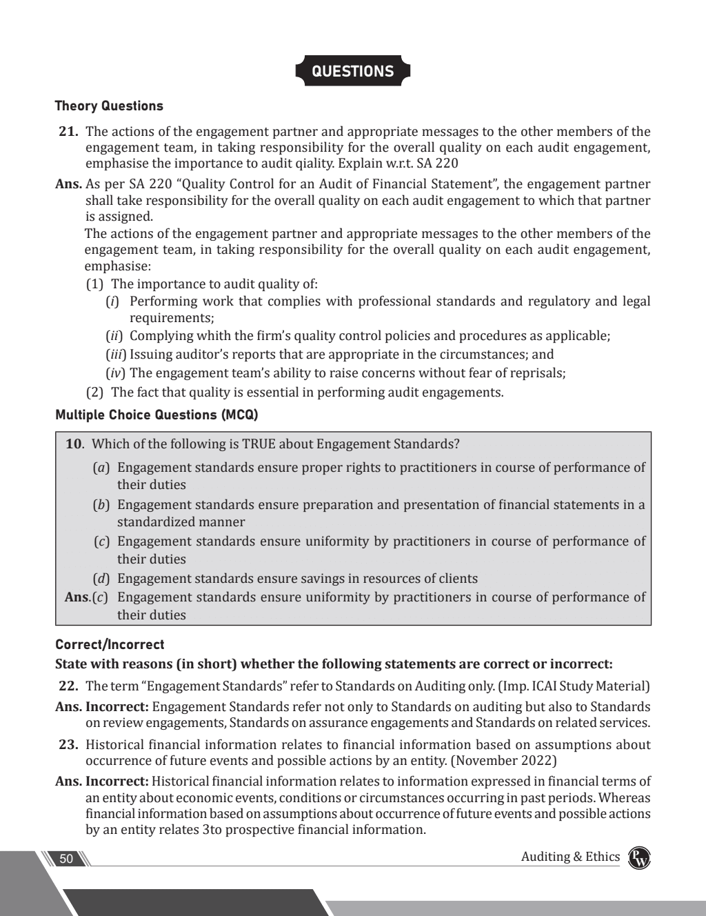 CA Intermediate Group 2 Auditing & Ethics 3rd Edition Including Previous Years Questions & Solutions | RTP & MTP | Latest Syllabus | Applicable for November 2024 Exams