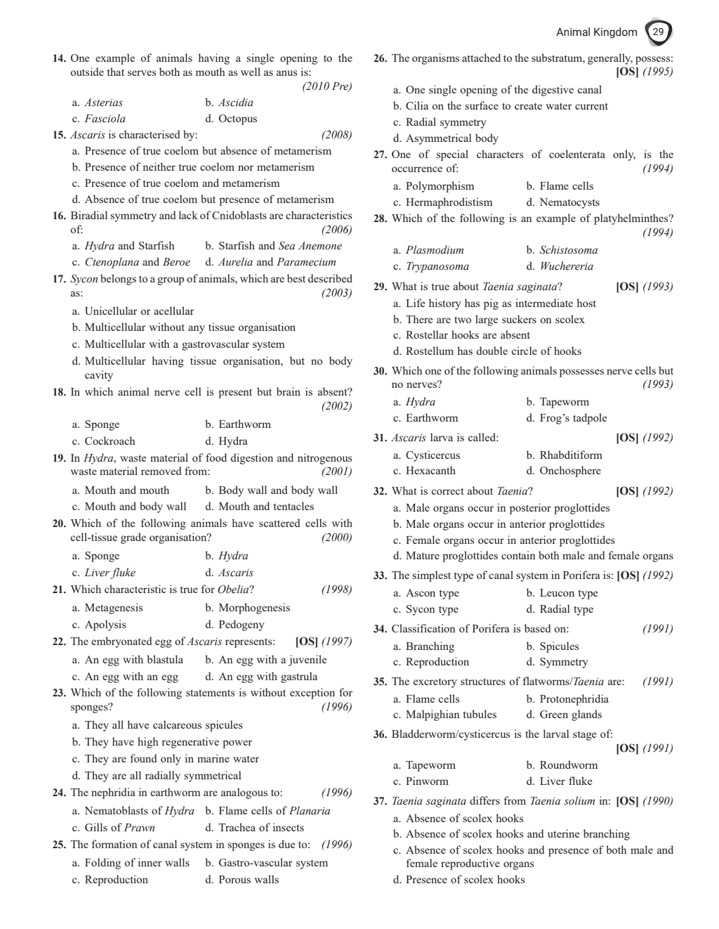 37 Years NEET Previous Year Solved Question Papers Biology PYQs Chapterwise Topicwise Solutions For NEET Exam 2025 with Newly Added Topics--