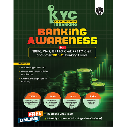 KYC Banking Awareness | Chapterwise Theory, Exercise, Past Year Questions (PYQ) For SBI PO, Clerk, IBPS PO, Clerk, RRB, PO, Clerk, RBI & Other Banking Exams 2025- 26 | Free 20 Online Tests