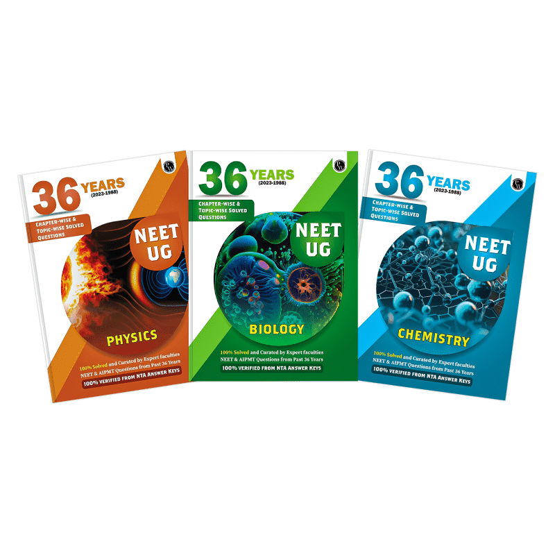 NEET 36 Years Physics + Chemistry + Biology Combo - Previous Years Solved Papers (Chapter & Topic-Wise with Solutions) (2023-1988)