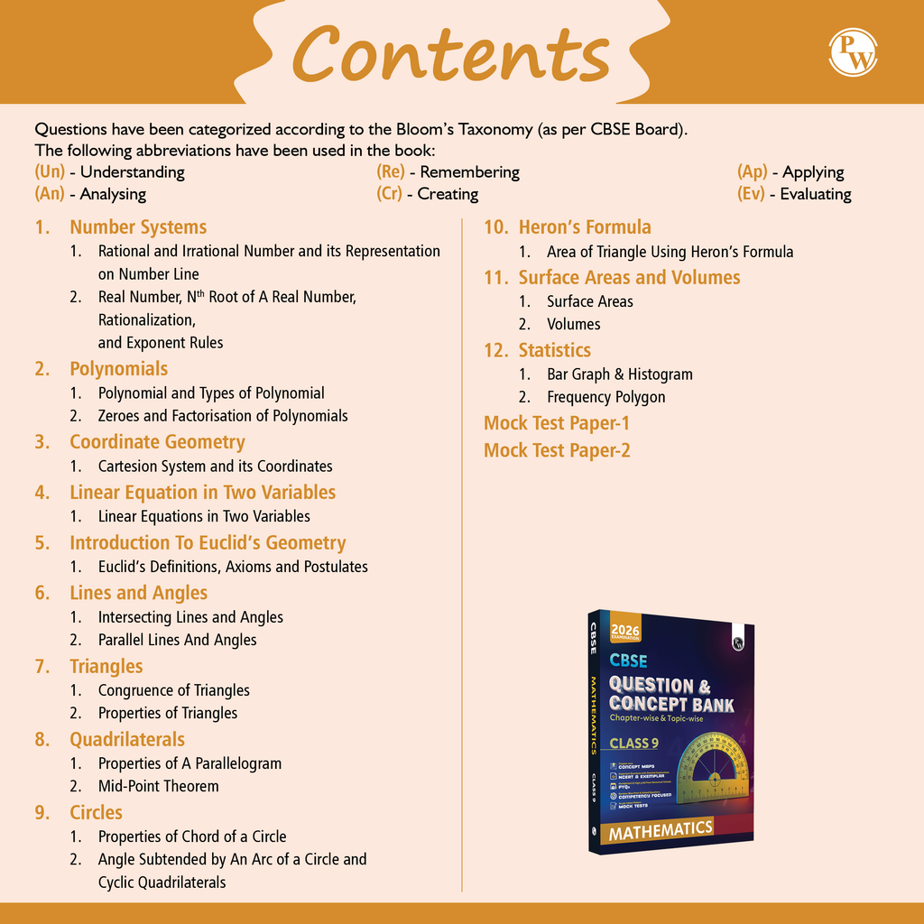 CBSE Question & Concept Bank (QCB) Class 9 Mathematics Chapter-wise and Topic-wise Solved Questions For 2026 Exams with Competency Based Question