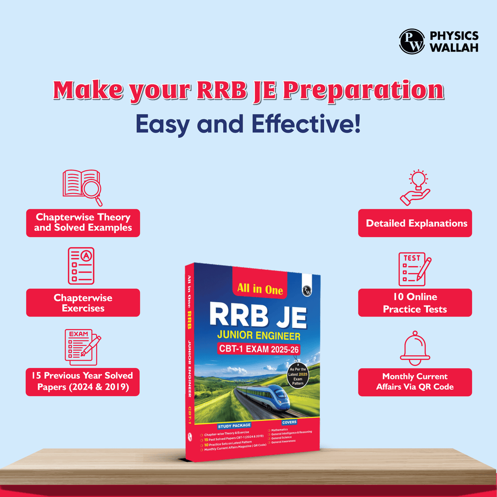 All in One RRB JE (Junior Engineer) CBT - 1 2025-26 Exam l Chapterwise Theory, Short Tricks and Exercises, 15 Previous Year Solved Papers (2024 & 2019) PYQs with 10 Practice Sets