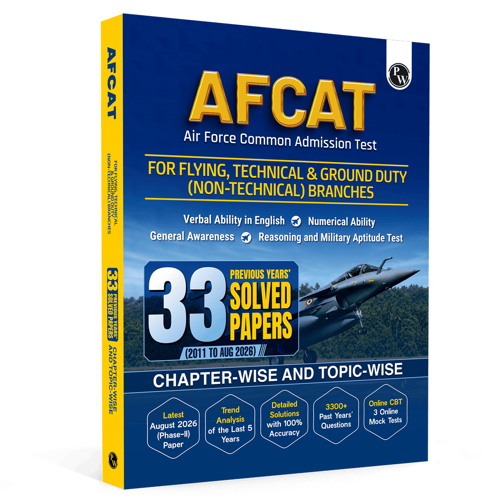 AFCAT 33 Previous Years’ Solved Papers (2011 to Aug 2026) For Exam 2027 | Chapterwise & Topicwise 3300 PYQs For Flying, Technical & Ground Duty (Non-Technical) Branches with 3 Online CBT Tests