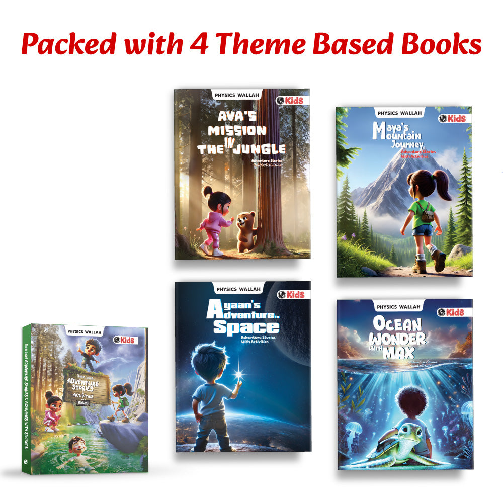 Adventure Story & Activity Books For Kids | Theme Based Set of 4 Books with Stickers For 4+ Years Old | Imaginative Stories with Colourful Pictures in English For Growing Kids