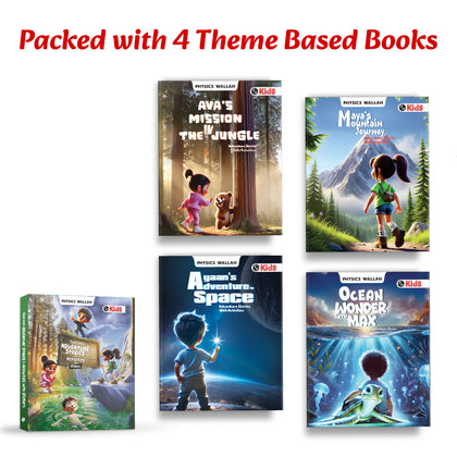 Adventure Story & Activity Books For Kids | Theme Based Set of 4 Books with Stickers For 4+ Years Old | Imaginative Stories with Colourful Pictures in English For Growing Kids
