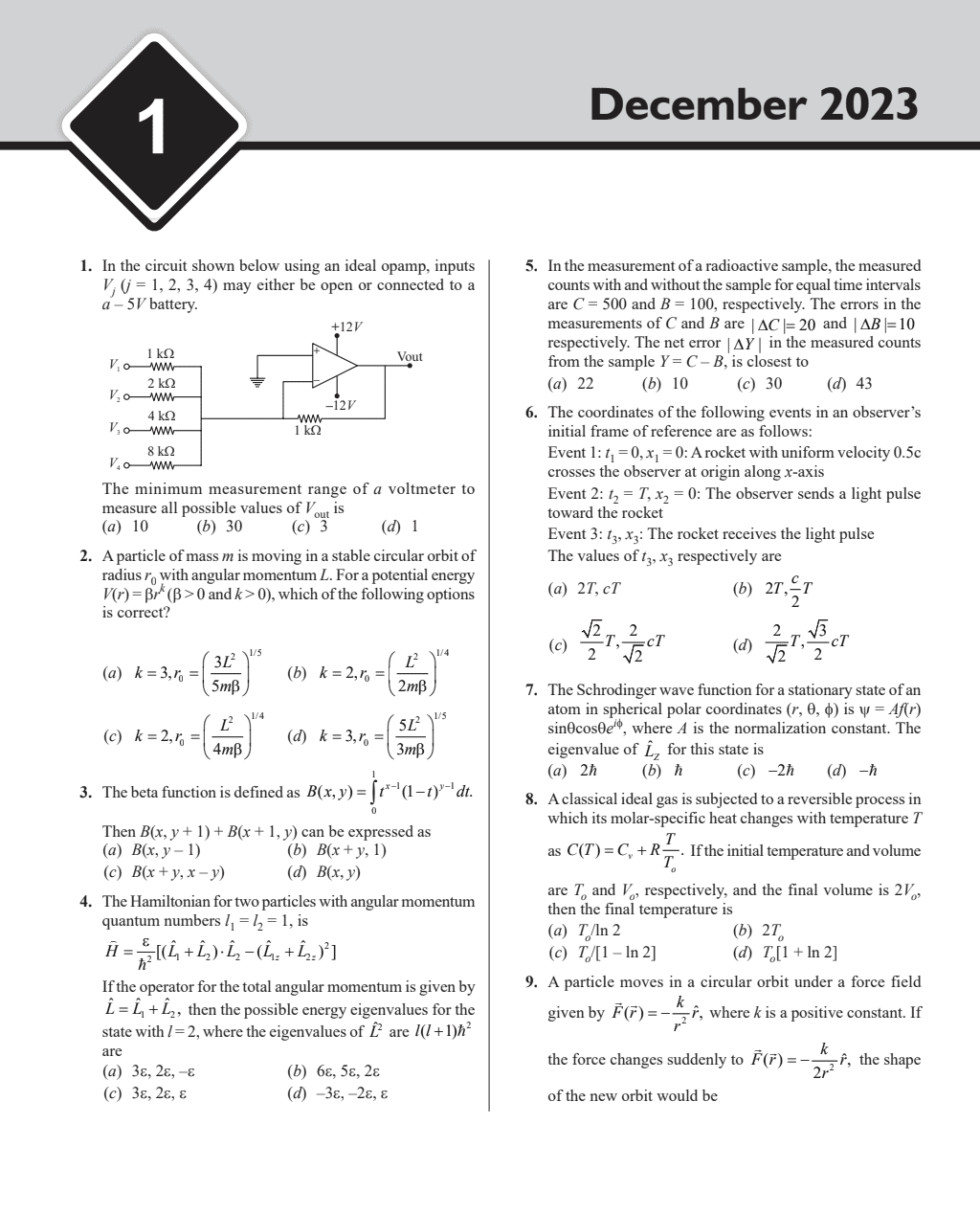 CSIR - NET Recap Physical Sciences Chapterwise and Yearwise Previous Years Solved Papers (2015-2023) Latest December Exam Questions Covered