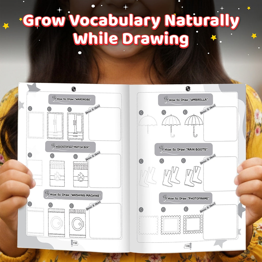 How to Draw Everything You See: 365 Drawing Book For Kids 4+ Years Old | Easy Step By Step Guide For Tracing & Coloring | Fun Themes-Animals, Fruits, Vegetables, Toys | Thoughtful Gift For Children