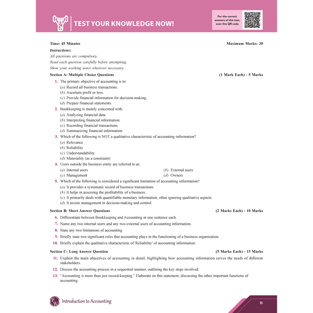 CBSE Question & Concept Bank (QCB) Class 11 Accountancy Chapter-wise and Topic-wise Solved Questions For 2026 Exams with Competency Based Question