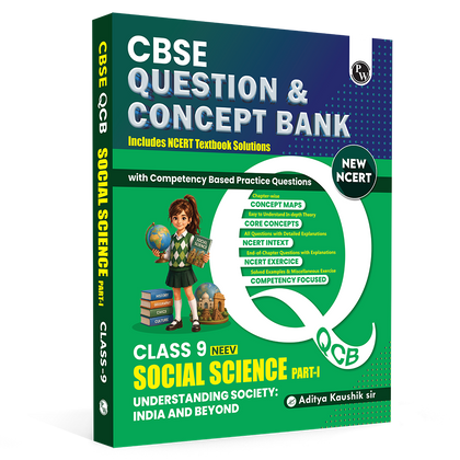 CBSE New NCERT Class 9 Social Science 2026-27 Understanding Society: India and Beyond Question and Concept Bank with NCERT Textbook Solutions and Competency Based Questions By Aditya Kaushik Sir