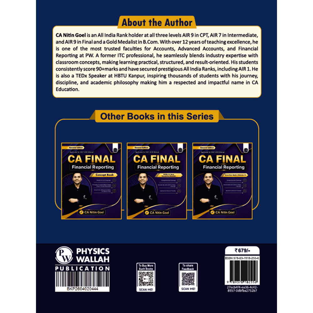 CA Final Financial Reporting Question Bank Volume 1 By CA Nitin Goel For May 2027 Exams | Detailed Coverage of Latest Syllabus, All ICAI SM, RTP, MTP & PYQs Covered