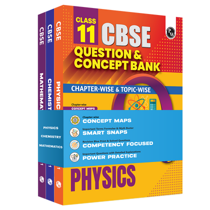 CBSE Class 11 Question & Concept Bank (QCB) Physics, Chemistry, Maths Combo Set of 3 Books | Chapter-wise and Topic-wise Solved Questions For 2027 Exams with Competency Based Question