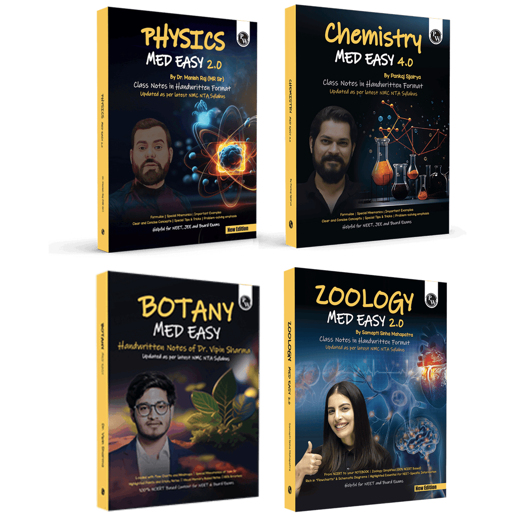 PW Med Easy Handwritten Notes Physics, Chemistry, Botany & Zoology For NEET/JEE and Board Exams 2026-27 | Flowcharts, Formulas, Tips & Tricks, Schematic Diagrams