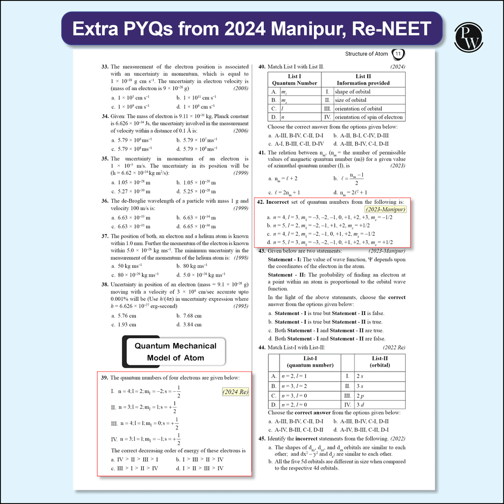 38 Years NEET Previous Year Solved Question Papers Chemistry PYQ (2025 - 1988) Chapterwise Topicwise Solutions For NEET Exam 2026 with Newly Added Topics
