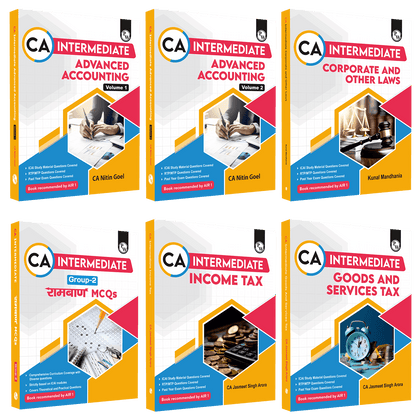 CA Intermediate Group 1 Advanced Accounting, Corporate & Other Laws, Income Tax, Goods & Services Tax, Ramban MCQs Combo Set of 6 Books Latest Syllabus For January 2026 Exams