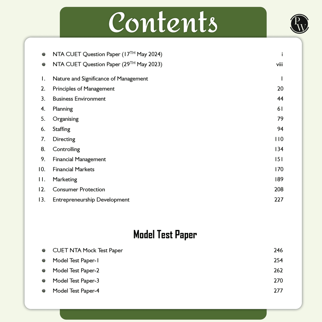 CUET (UG) Business Studies 2025 Chapterwise & Topicwise Question Bank with Past Year Questions and Mock Test | Latest 2024 Solved PYQ, NCERT Short Notes, MCQs