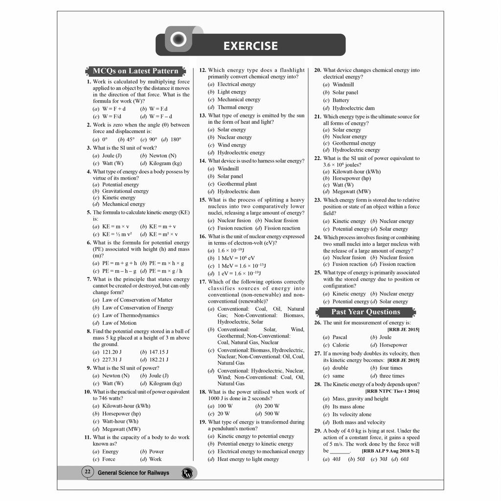 RRB General Science for RRB ALP, Technician, NTPC Stage 1 & 2, Group D Level 1 and JE Exams 2024 I Chapterwise theory with exercise I PYQs I English Editions