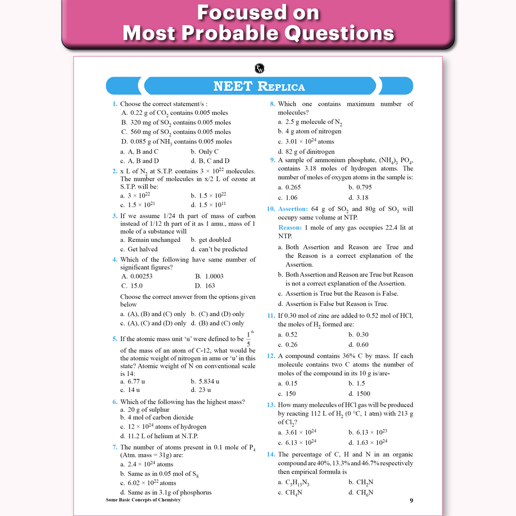 PW Mission 100 Chemistry Book For NEET UG 2026 Exams | Chapterwise Revision & Practice Based on 80-20 Rule with Sample Papers and Handpicked Past Year Questions (PYQ)