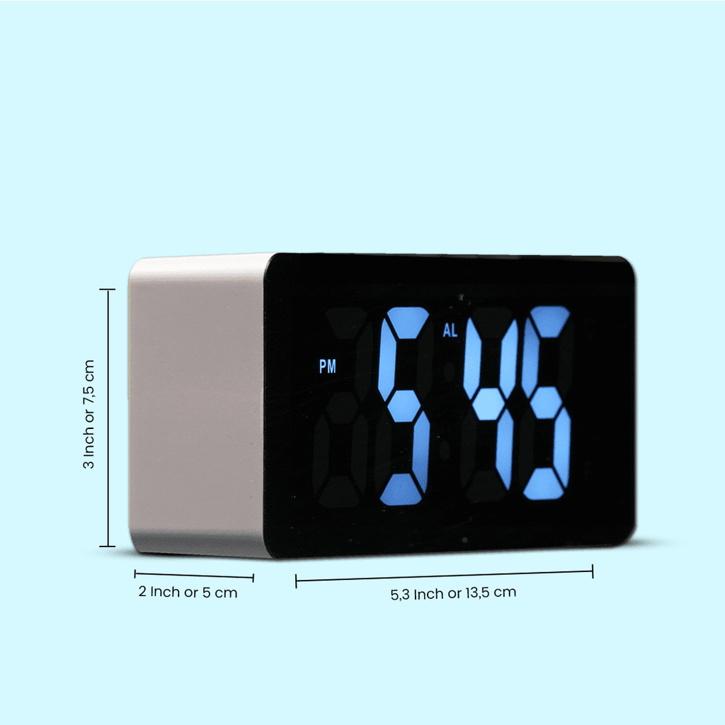 Digital Alarm Clock Table Clock for Students, Home, Office, Bedside Smart Timepiece for Heavy Sleepers, Automatic Sensor,Time,Date &Temperature, Alarm Clock for Bedroom 5 (MIROR Clock)